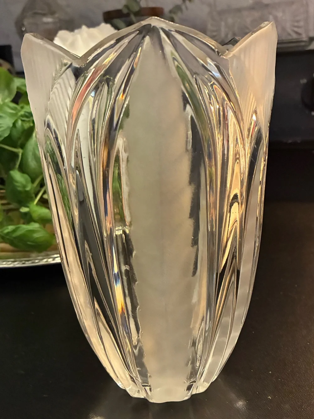 Vintage Avitra Designs Crystal Tulip Vase | Frosted Etched | MCM Modern Decor - Picture 4 of 8